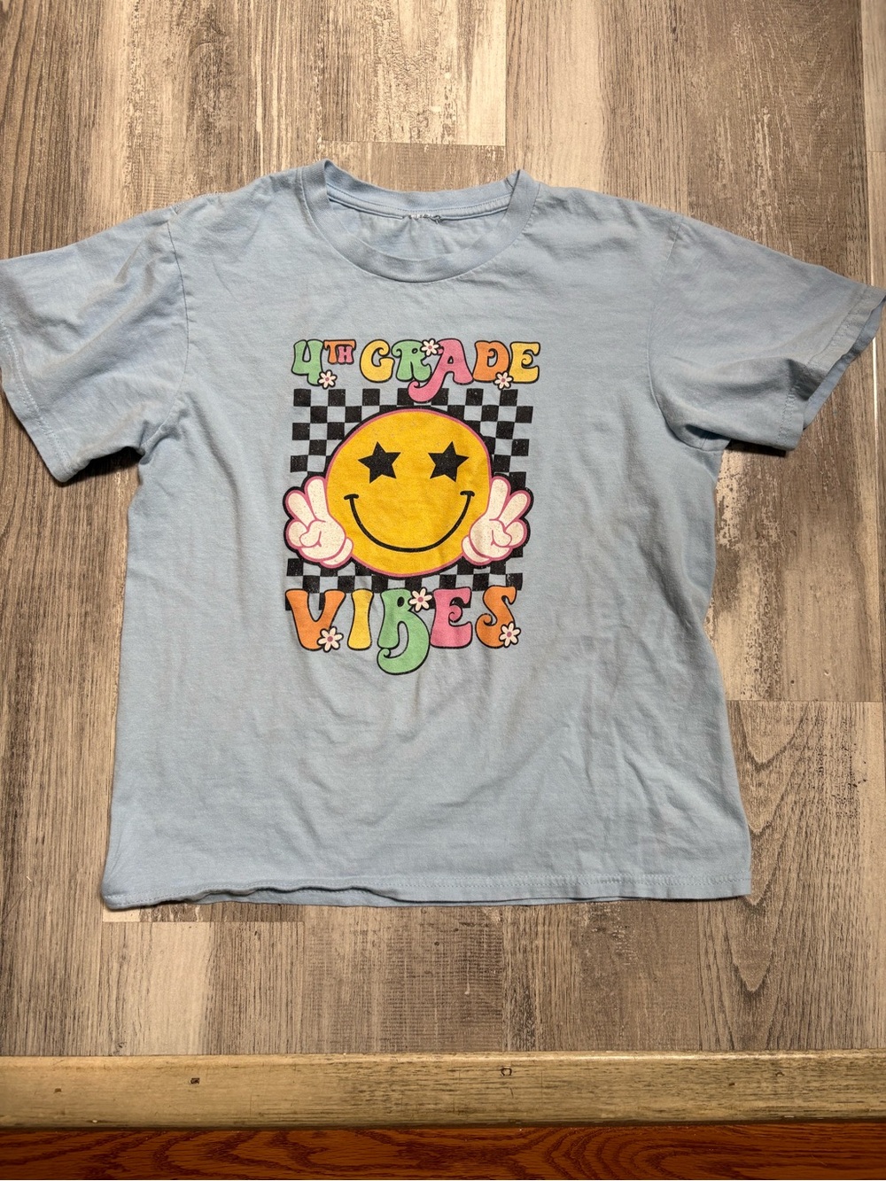 Kids Light Blue "4th Grade Vibes" Graphic Tee